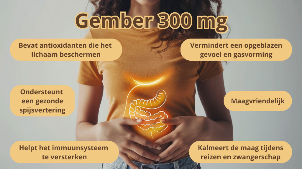 Gezondheidsclaims gember voor maag en spijsvertering.